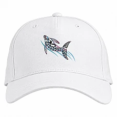 Baseball cap with Print Three Colored Fish - white