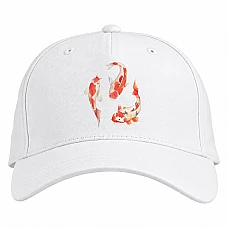 Baseball cap with Print Three Fishes - white