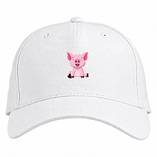 Baseball cap with Print Cute Small Pig - white