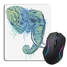 Mouse pad with print Blue And Green Head Of Elephant