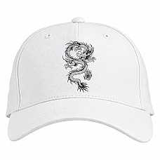 Baseball cap with Print Chinese Dragon - white