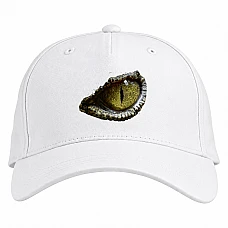 Baseball cap with Print Green Eye Of Dinosaur - white