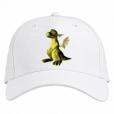 Baseball cap with Print Green Cute And Small Dinosaur - white