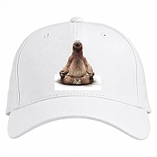 Baseball cap with Print Sloth Sits - white