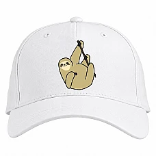 Baseball cap with Print Sloth With Stick - white