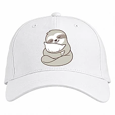 Baseball cap with Print Sloth With Pillow - white