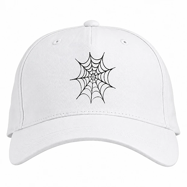 Baseball cap with Print Spider's Web - white