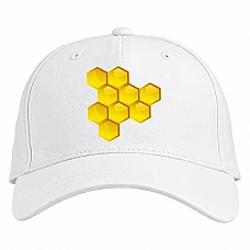 Baseball cap with Print Bee's Honey - white