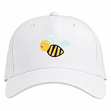 Baseball cap with Print Cute Bee - white