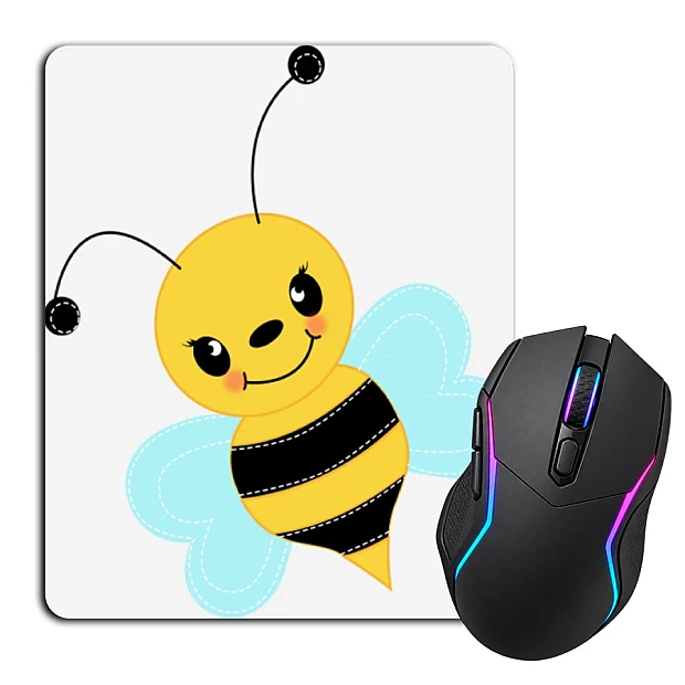 Mouse pad with print Cute Bee From Cartoon
