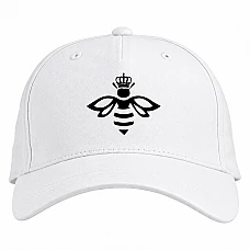 Baseball cap with Print Bee With Crown - white