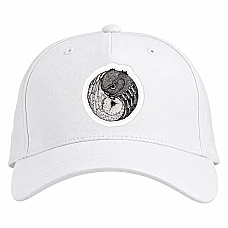 Baseball cap with Print Two Owls - white