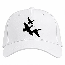 Baseball cap with Print Three Ducks Fly - white