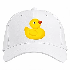 Baseball cap with Print Yellow Duck Toy - white