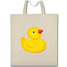 Eco bag with print Yellow Duck Toy - beige