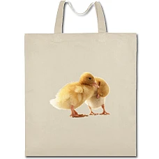 Eco bag with print Two Small Ducks - beige