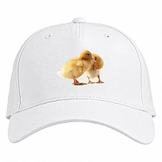 Baseball cap with Print Two Small Ducks - white