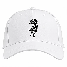 Baseball cap with Print Wolf Like Tattoo - white