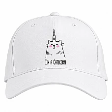 Baseball cap with Print I'm A Caticorn - white