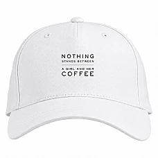 Baseball cap with Print Coffee And Girl - white