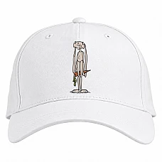 Baseball cap with Print Funny Rabbit With Carrot - white