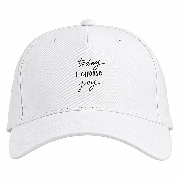 Baseball cap with Print Today I Choose Joy - white