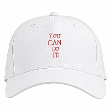 Baseball cap with Print You Can Do It - white