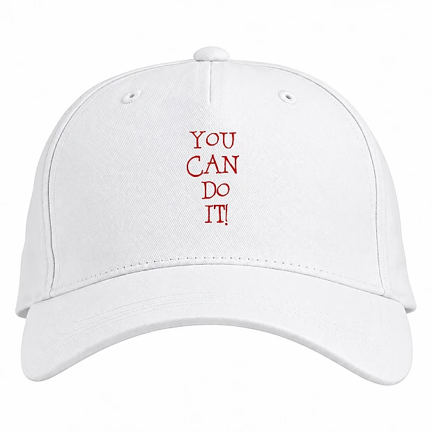 Baseball cap with Print You Can Do It - white