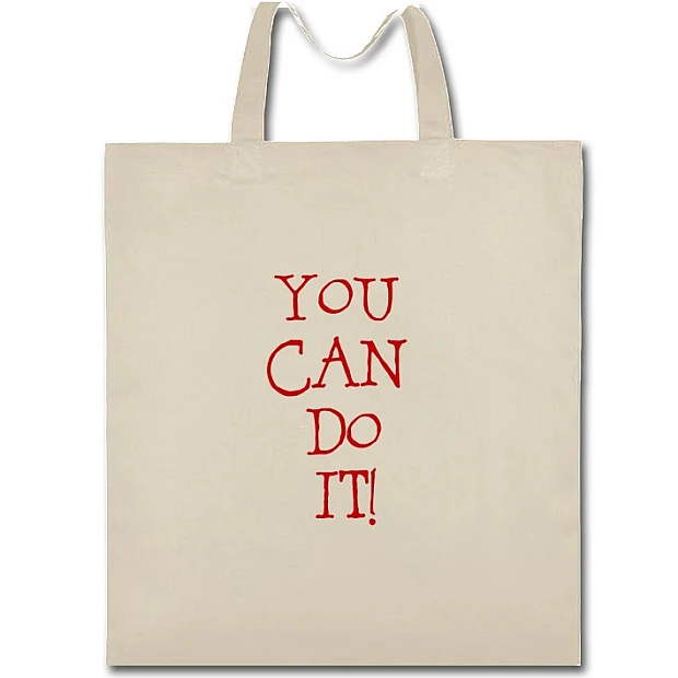 Eco bag with print You Can Do It - beige