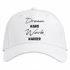 Baseball cap with Print Dream, Work - white