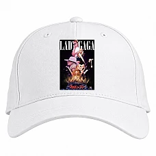 Baseball cap with Print Lady Gaga - white