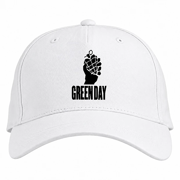 Baseball cap with Print Green Day - white