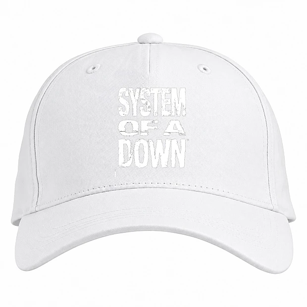 Baseball cap with Print System Of A Down - white