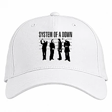 Baseball cap with Print System Of A Down 2 - white