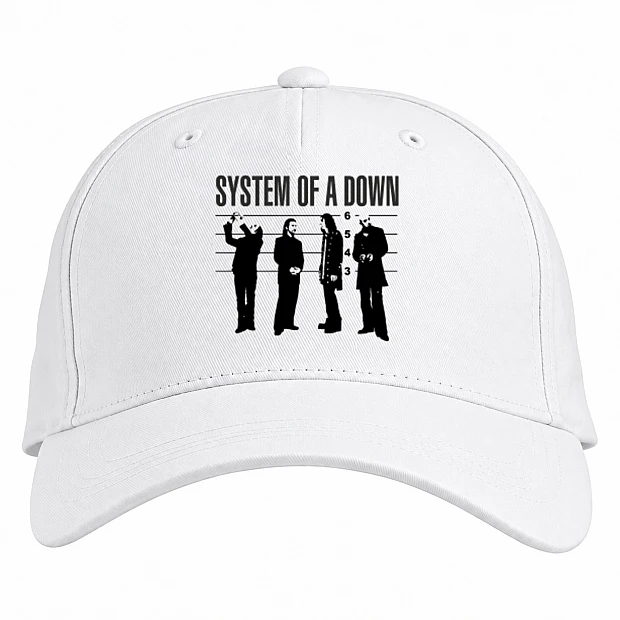 Baseball cap with Print System Of A Down 2 - white