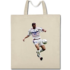 Eco bag with print Zinedine Zidan - beige