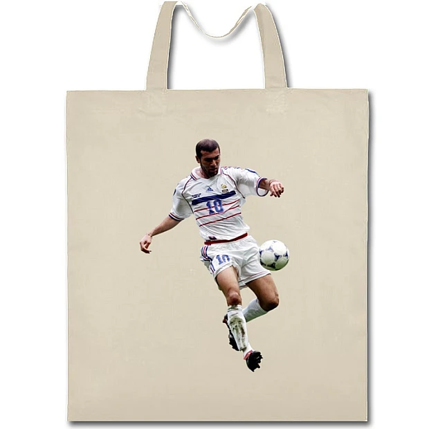 Eco bag with print Zinedine Zidan - beige