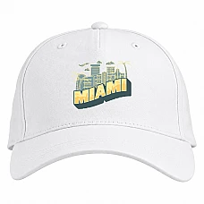 Baseball cap with Print Miami - white