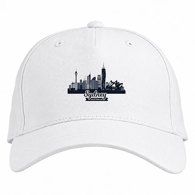 Baseball cap with Print Sydney - white
