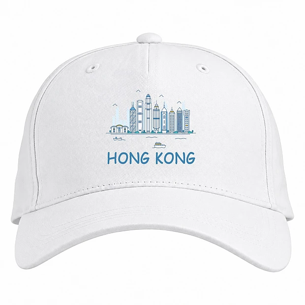 Baseball cap with Print Hong Kong - white
