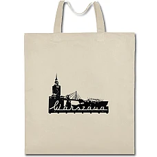 Eco bag with print Warsawa - beige