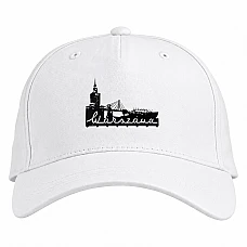 Baseball cap with Print Warsawa - white