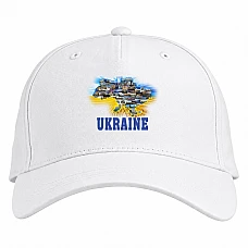 Baseball cap with Print Ukraine - white