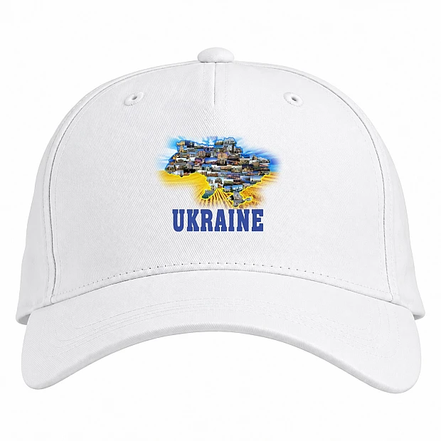 Baseball cap with Print Ukraine - white