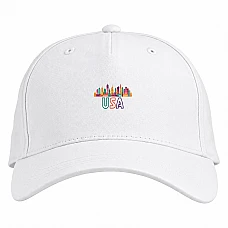 Baseball cap with Print Usa - white