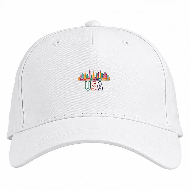 Baseball cap with Print Usa - white