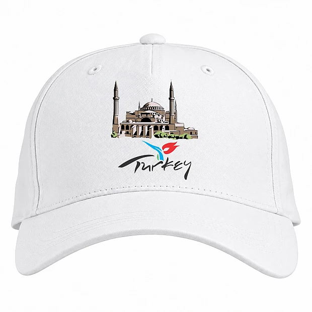 Baseball cap with Print Turkey - white