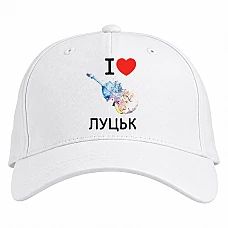 Кепка з принтом Луцьк - біла