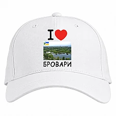 Бейсболка с принтом Бровары - белая
