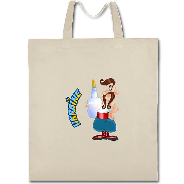 Eco bag with print Ukrainian - beige